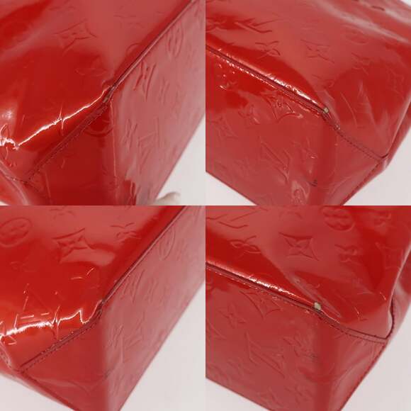 LOUIS VUITTON Monogram Vernis Reade PM Hand Bag Red Rouge M91088 - Picture 10 of 12